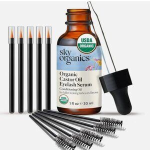Castor Oil Eyelash Serum SKy Organics 1 oz w Applicators